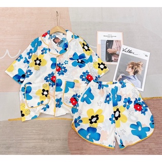 Bộ Mặc Nhà Pijama Lụa Mango Cộc Đùi Size Dưới 65kg