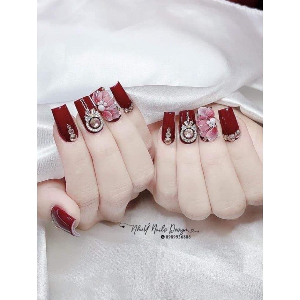 HOA BỘT NAIL-hoa nail tay-cúc ruby hoa nail tay