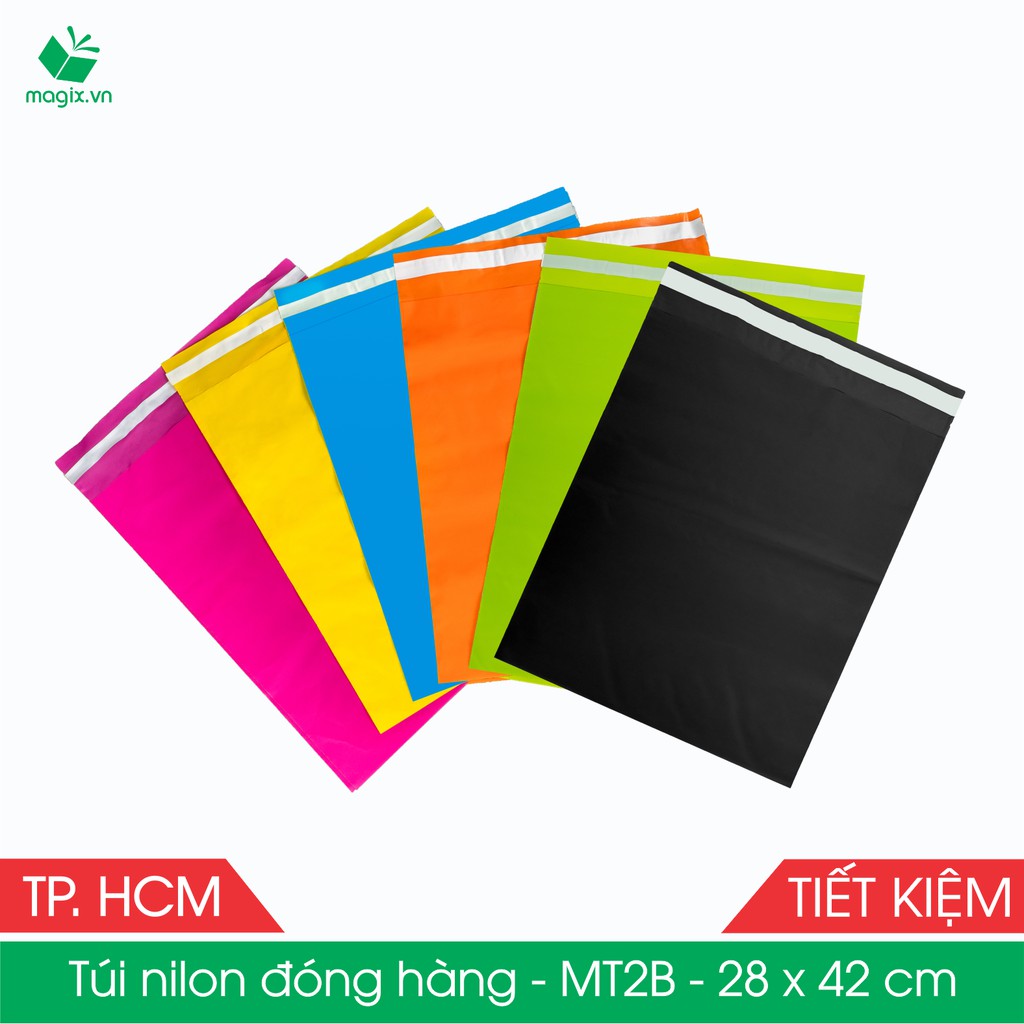 MT2B - 28x42 cm - Túi nilon TIẾT KIỆM gói hàng - 500 túi niêm phong đóng hàng màu ĐEN