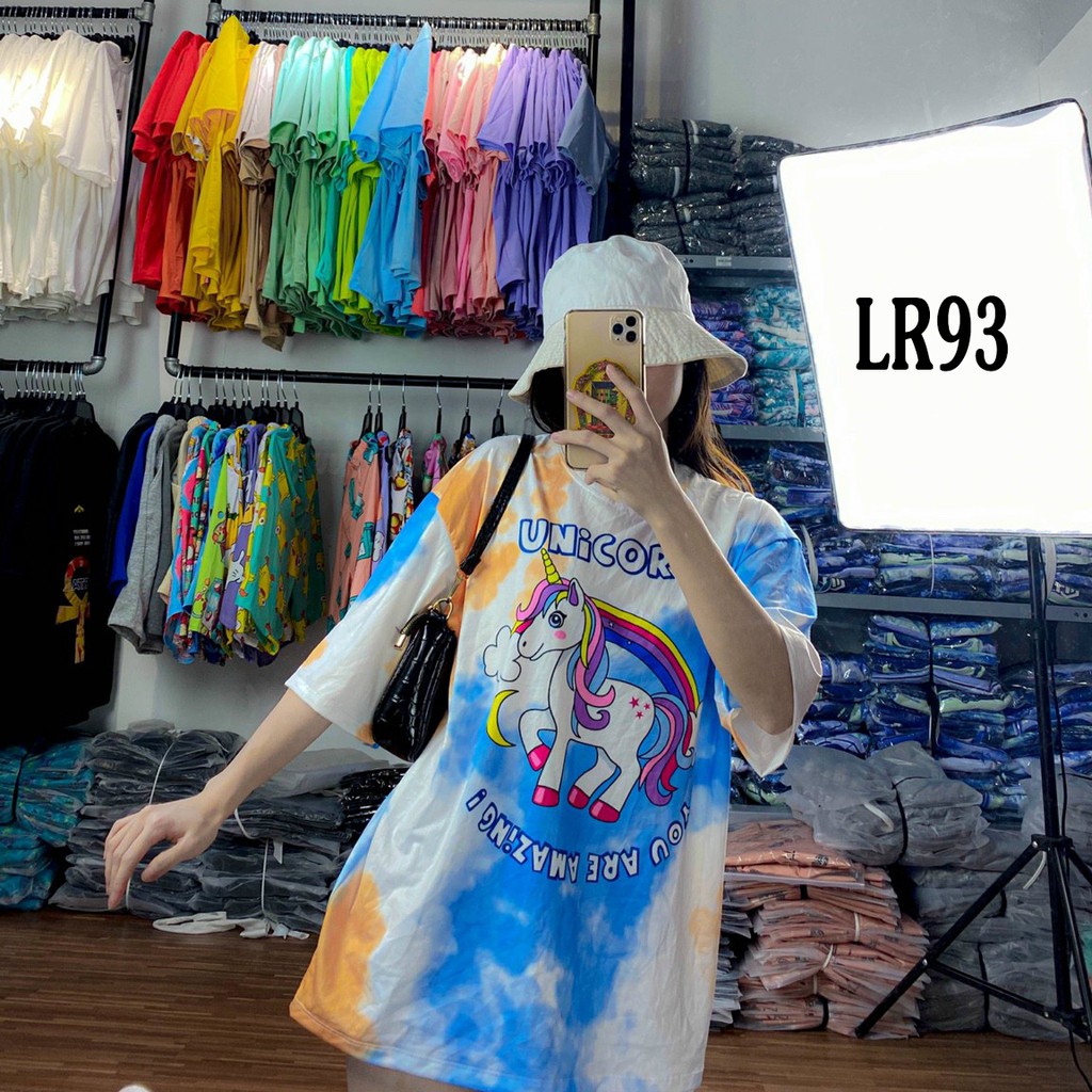 Áo thun loang màu 𝑭𝒓𝒆𝒆𝒔𝒉𝒊𝒑 Áo phông unisex LR93 vải cotton xượt poli co giãn thấm hút tốt, không xù lông