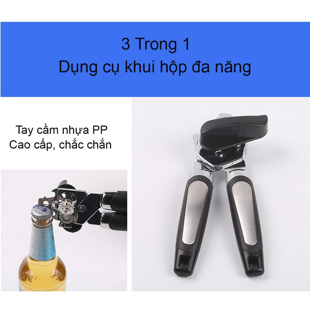 Dụng cụ khui mở hộp đa chức năng, đồ khui khui mở hộp inox tay cầm trợ lưc QWER Store