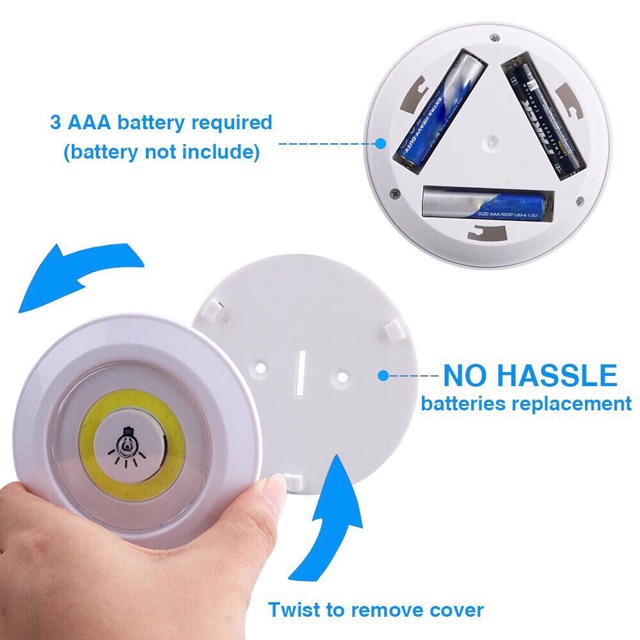 Đèn Led Mini GIADUNGBANBUONTANTHANH Bộ 3 Đèn LED Mini Gắn Tường Tủ, Có Điều Khiển Từ Xa, Có Chức Năng Hẹn Giờ Tắt