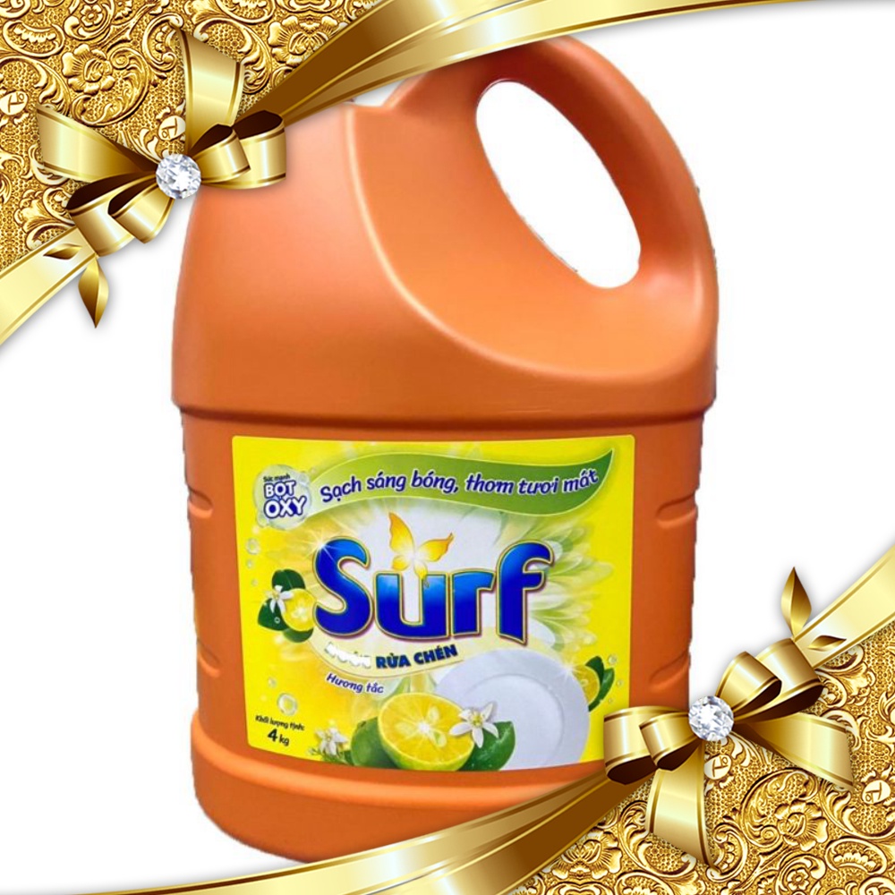 Nước rửa chén Surf Hương Tắc/ Chanh xả can 4kg.