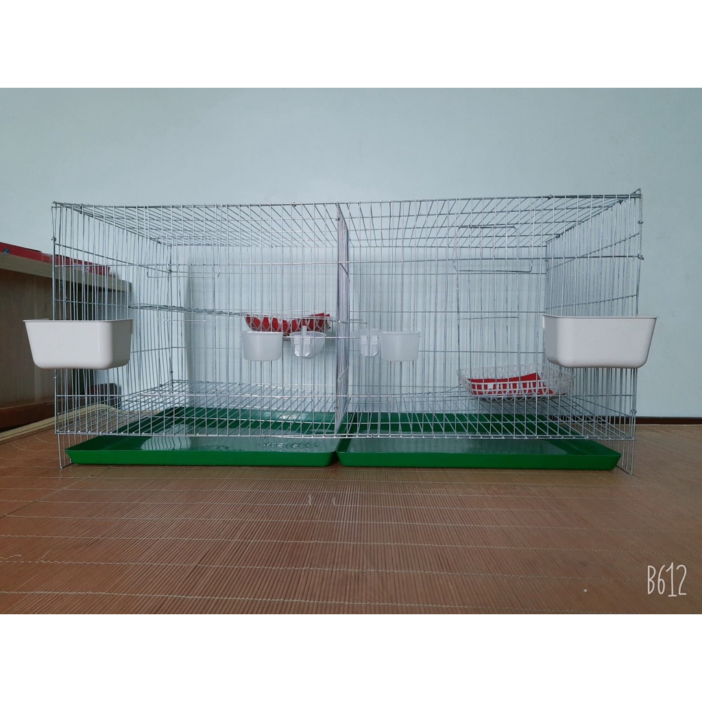 Lồng chim, chuồng nuôi chim, lồng 2 ngăn thép mạ kẽm 4.2 kg, 3.2KG