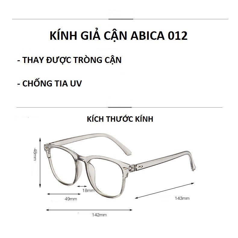 Kính nữ không độ phong cách Hàn Quốc chống tia UV đẹp thời trang cao cấp Hottrend ABICA 012 | WebRaoVat - webraovat.net.vn