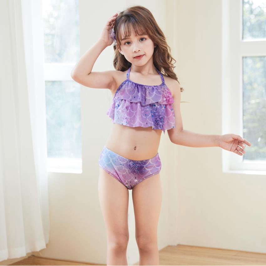 Bộ Đồ Bơi 3 Mảnh Áo + Quần Short + Đuôi Nàng Tiên Cá Dành Cho Bé Gái