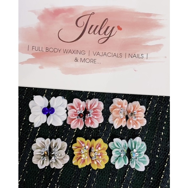 Mẫu C052. Hoa bột nail