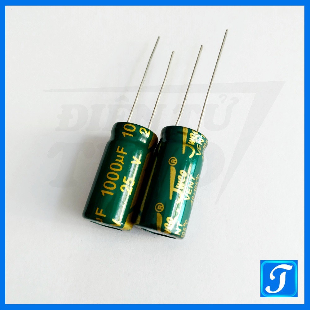 Tụ Hóa Tụ Phân Cực 1000uF 25V 10x20 mm Xuyên Lỗ