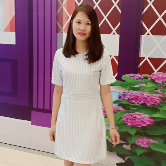 Đầm chiết eo kẻ xanh dương