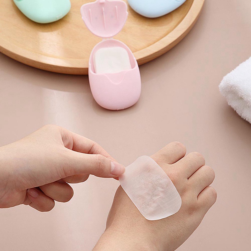 Bộ 50 Giấy Xà Phòng Rửa Tay Tiện Lợi Du Lịch