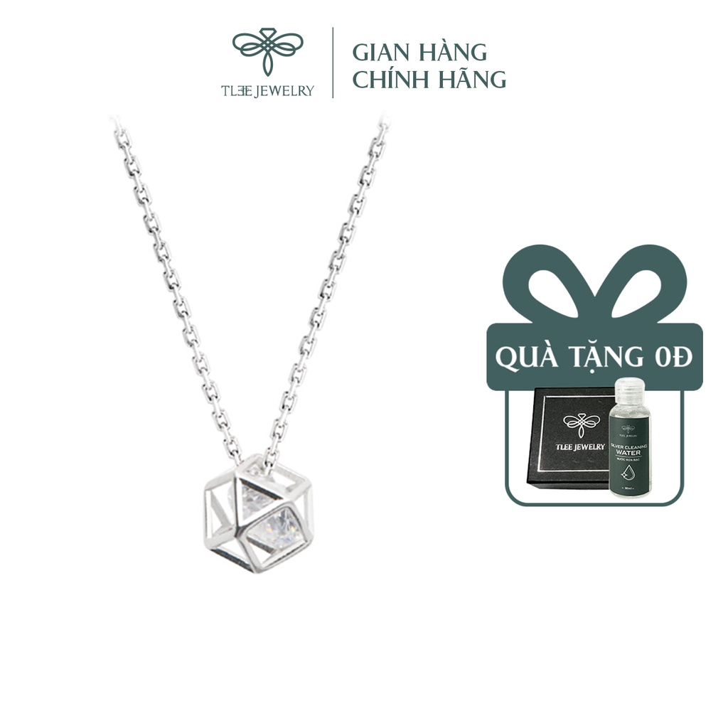Dây chuyền bạc nữ TLEE mặt lục lăng một viên đá sang trọng NCJ D0119