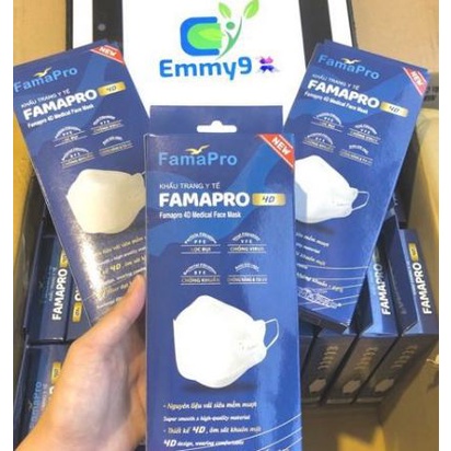 Combo 4 hộp khẩu trang y tế cao cấp kháng khuẩn 3 lớp Famapro 4D nhiều màu