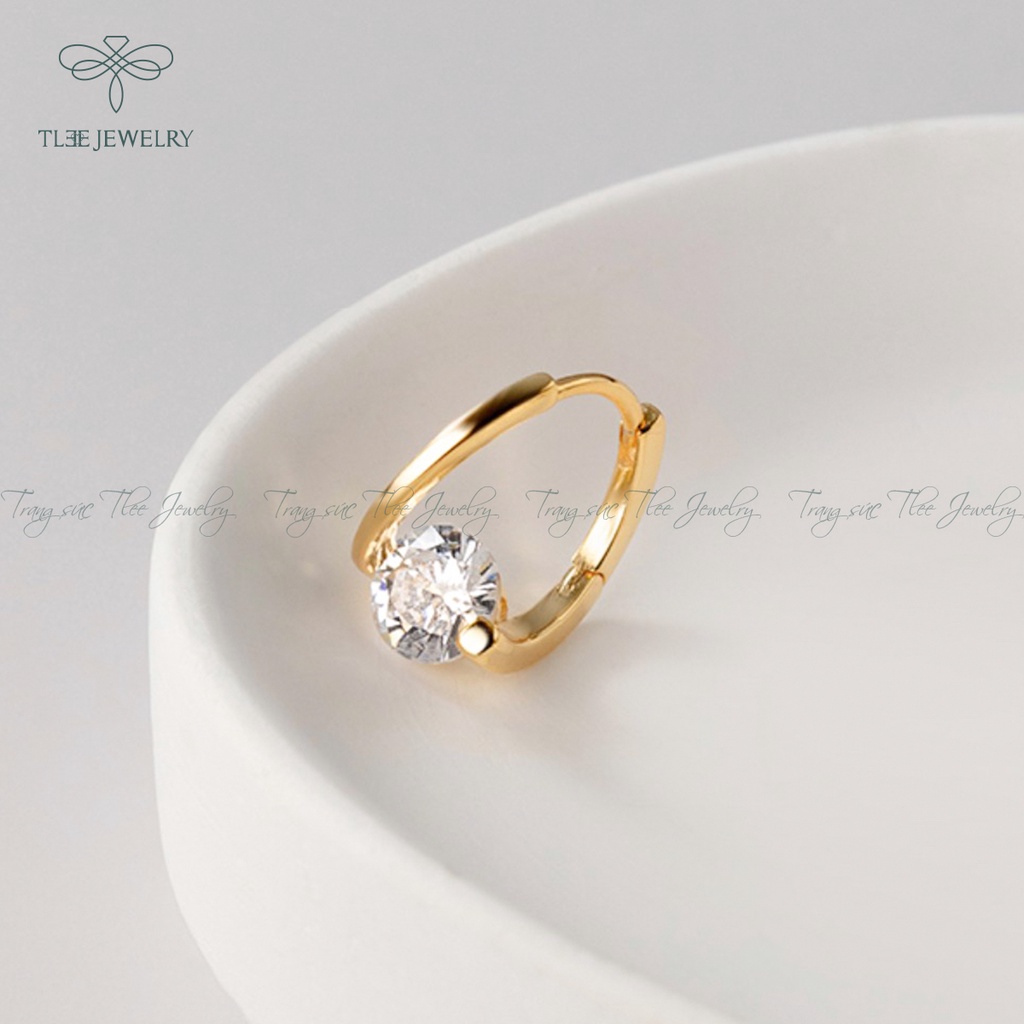 Khuyên tai bạc nữ TLEE Swings đính đá lấp lánh NCJ B0108