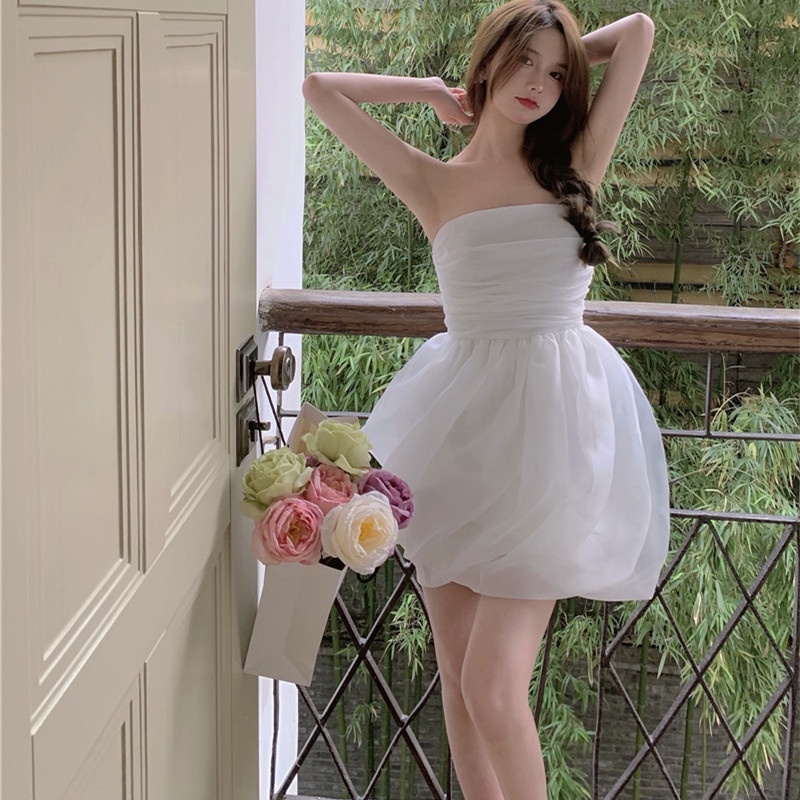 Đầm Ống Phối Lưới Xinh Xắn Dành Cho Nữ