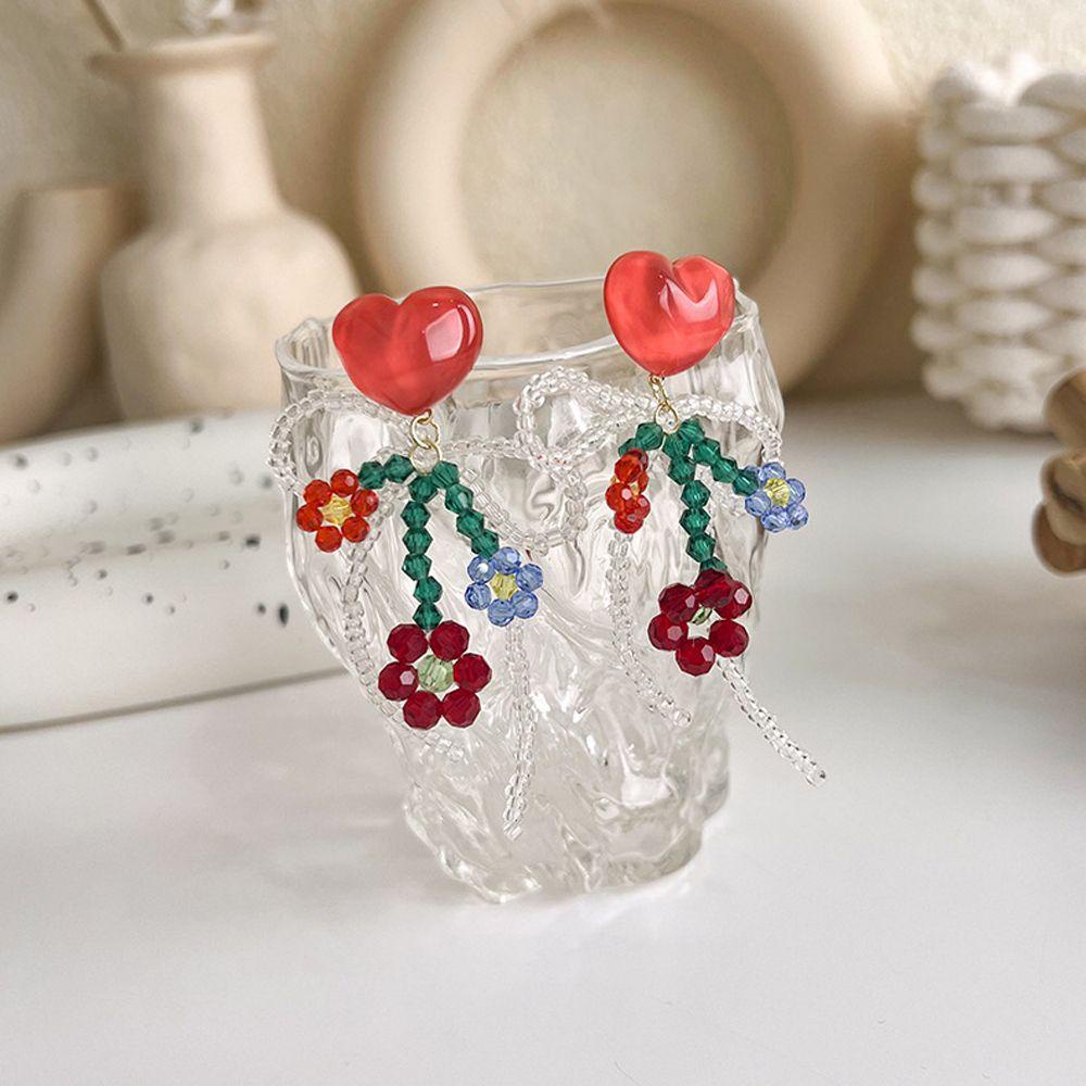 Khuyên Tai Acrylic Hình Hoa Phong Cách Hàn Quốc Cá Tính Cho Nữ
