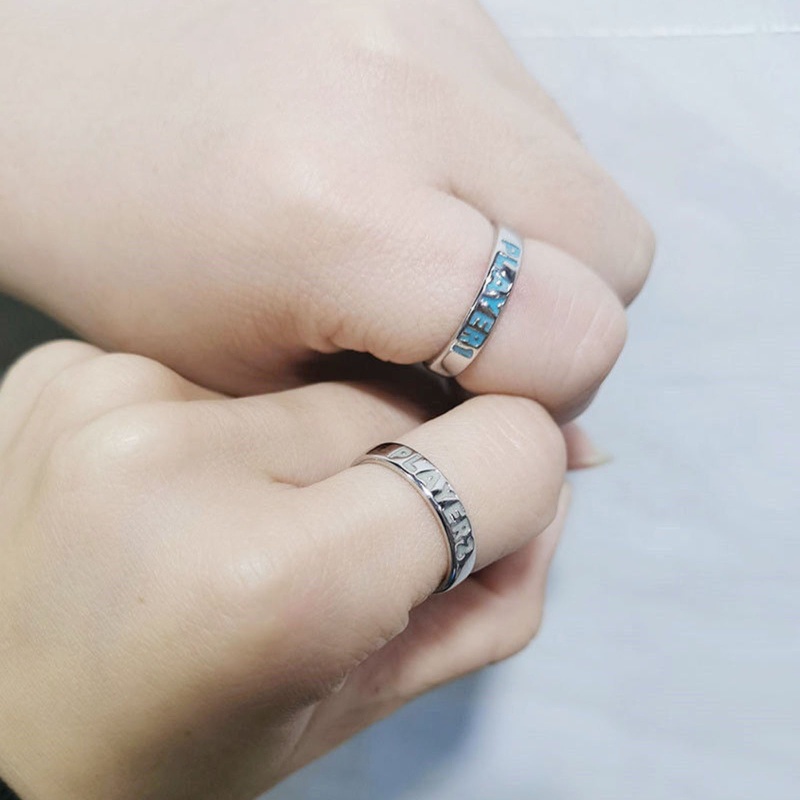 Bộ 2 Nhẫn Phát Sáng Xanh Dương Cho Cặp Đôi Bạn Bè