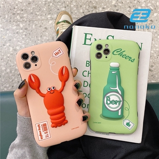 Creative stereo crayfish iphoneX mobile phone case Apple 11 lovers 7 plus/7 soft shell XR/max anti-fall protective cove