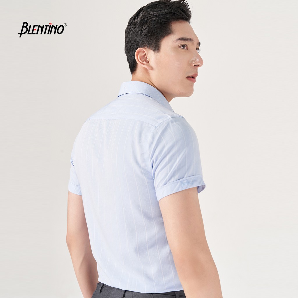 Áo Sơ Mi Công Sở Nam Ngắn Tay BLENTINO Vải Sợi Tre Cao Cấp Thoáng Mát BBT07-TN