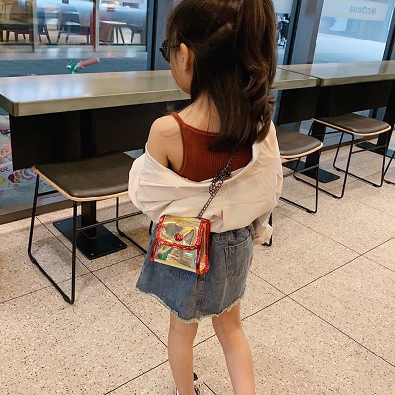 Túi Đeo Chéo Mini Trong Suốt Phối Dây Đeo Sợi Xích Thời Trang Cho Nữ