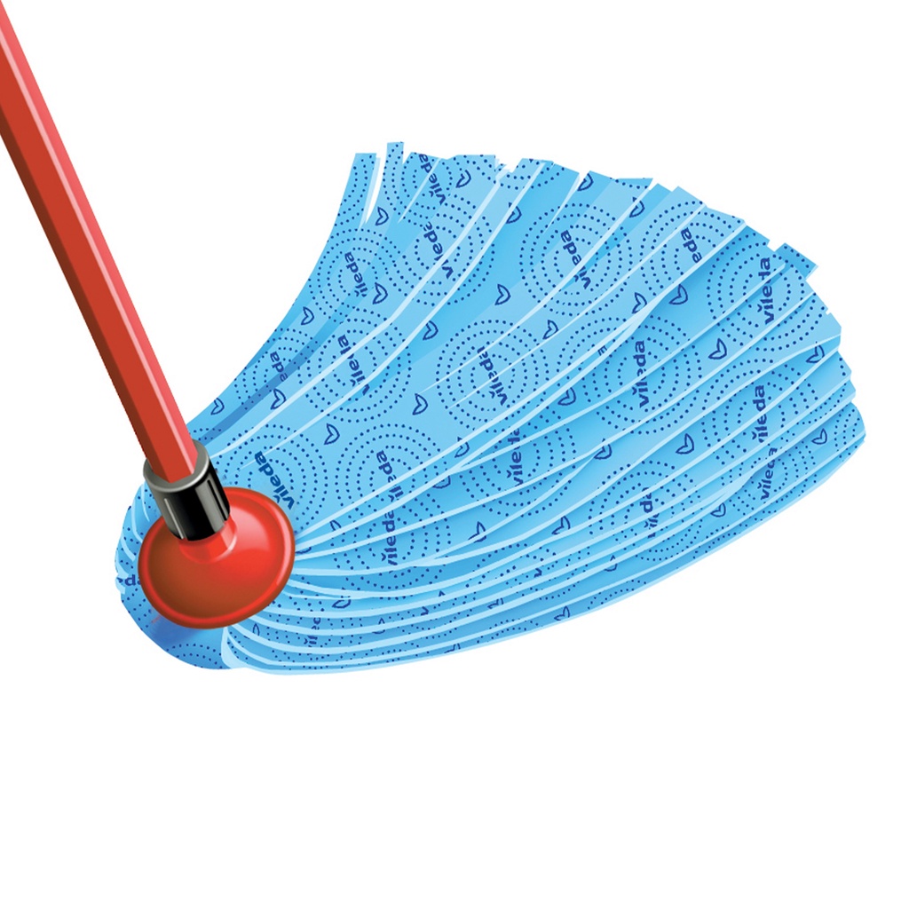 Cây lau nhà đa năng VILEDA Supermocio Wet mop vải sợi microfibre, siêu thấm dùng cho mọi loại sàn - TSU156306