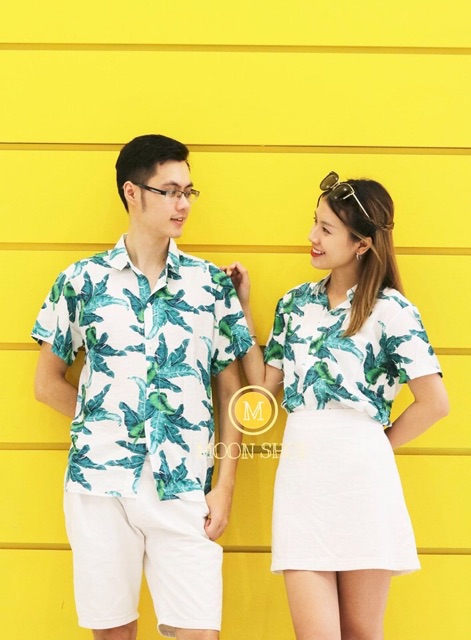 ÁO HOA QUẢ ĐI BIỂN-áo hawaii hoạ tiết team-đôi