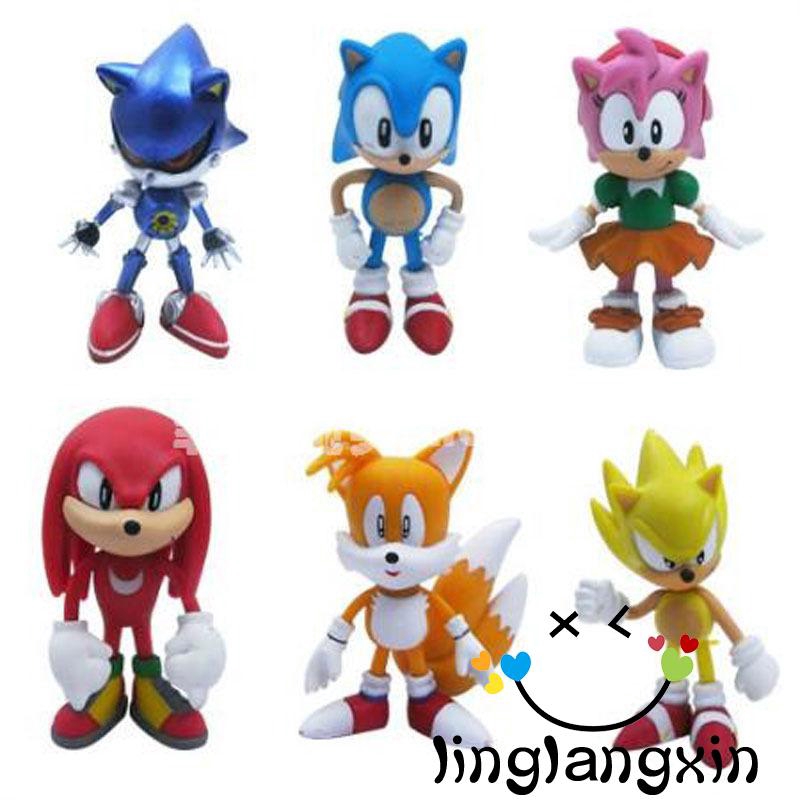 Bộ 6 Mô Hình Nhân Vật Sonic The Sonic Kích Thước 6cm/2.4in