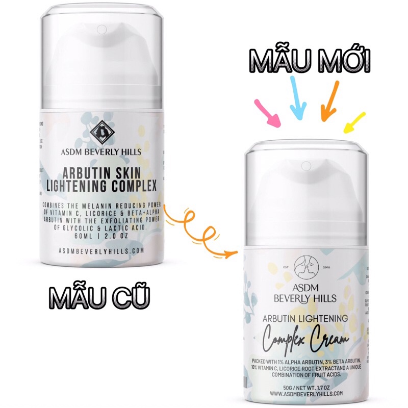 KEM MỜ THÂM NÁM TÀN NHANG TRẮNG DA ASDM BEVERLY HILLS ARBUTIN SKIN LIGHTENING COMPLEX 60ml