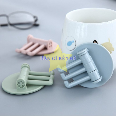 MÓC DÁN TƯỜNG 3 MÓC 5,8CM - MÓC DÁN TƯỜNG 3 CHẤU XOAY ĐA NĂNG TREO ĐƯỢC NHIỀU ĐỒ