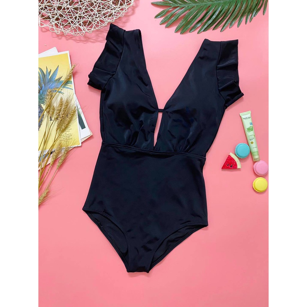Bikini áo tắm liền 1 mảnh tay cánh tiên phối thắt ngực cực đẹp - Hàng mới về