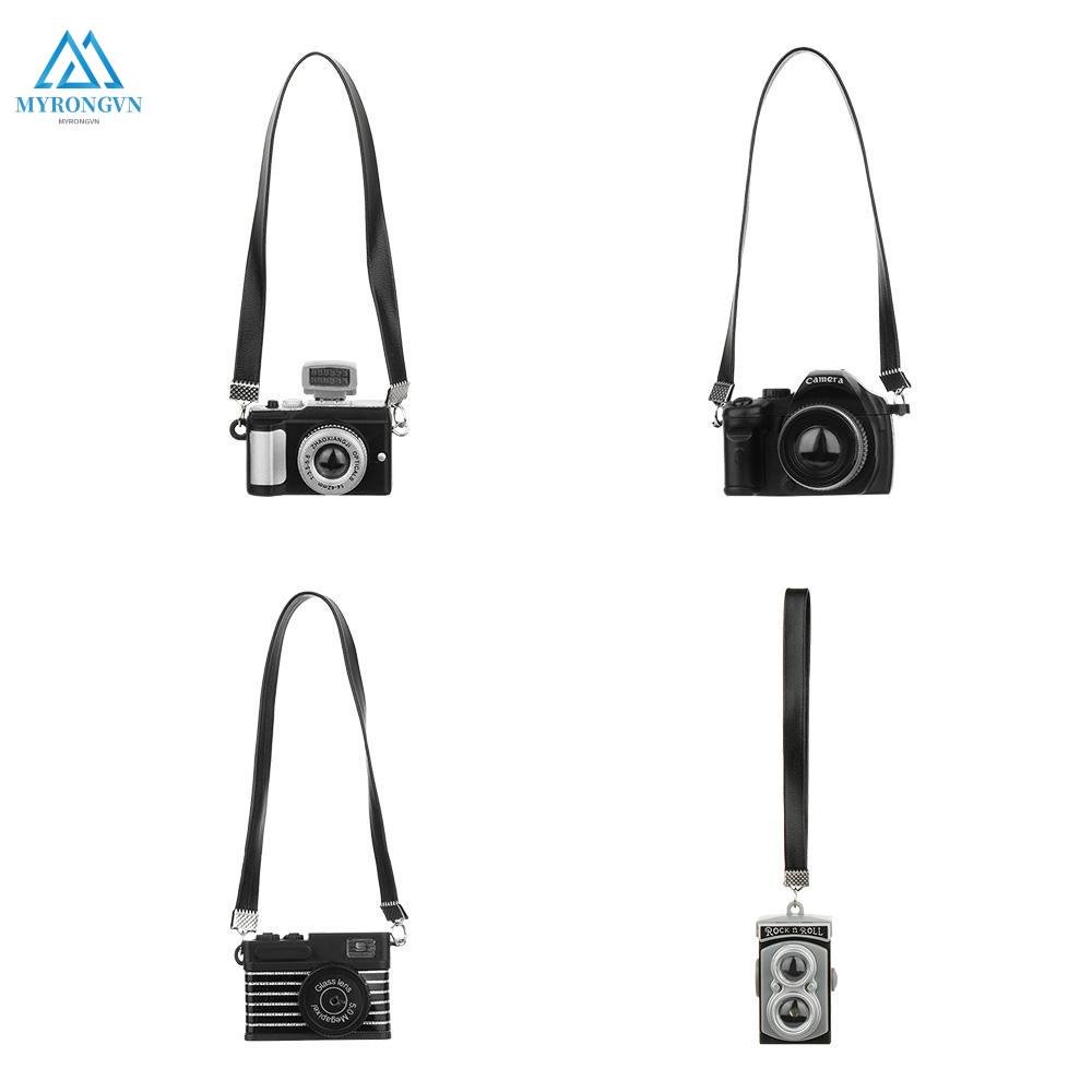 Mô hình máy ảnh kỹ thuật số mini 1:12 kèm thắt lưng màu đen cho nhà búp bê