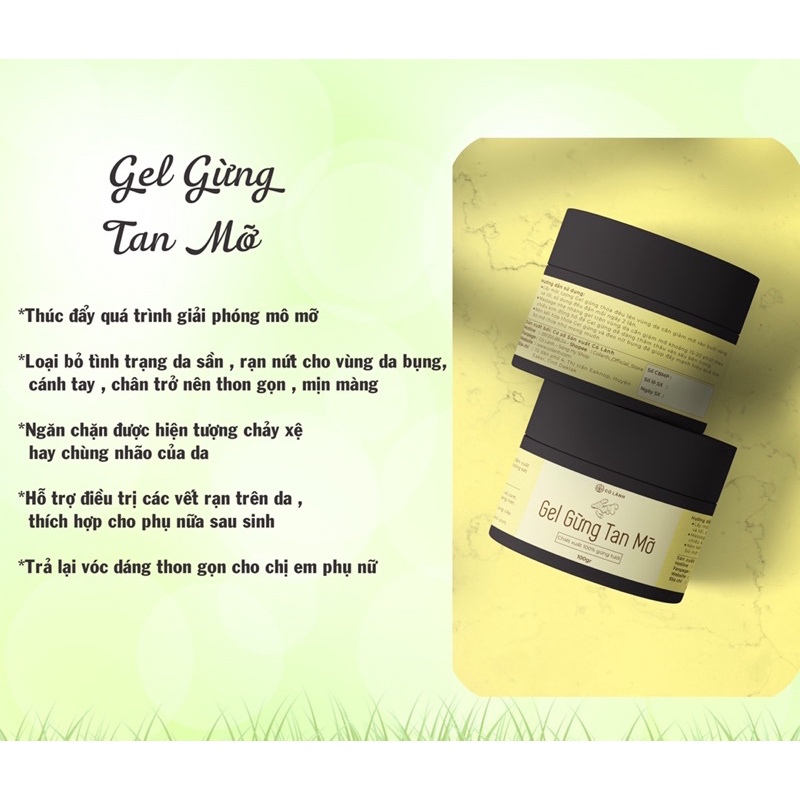Gel Gừng tan mỡ Cỏ Lành 100G Chiết xuất 100% từ tự nhiên