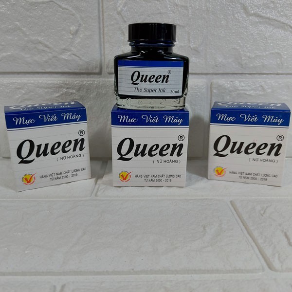 Mực viết bút máy Queen tím - xanh - đen