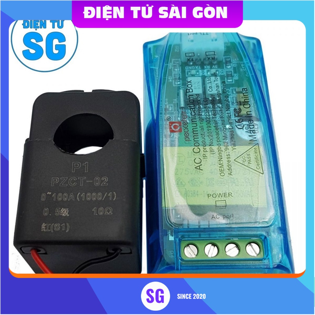 Module đo điện AC PZEM-004T cổng CT tròn | cổng PZCT-02 100A
