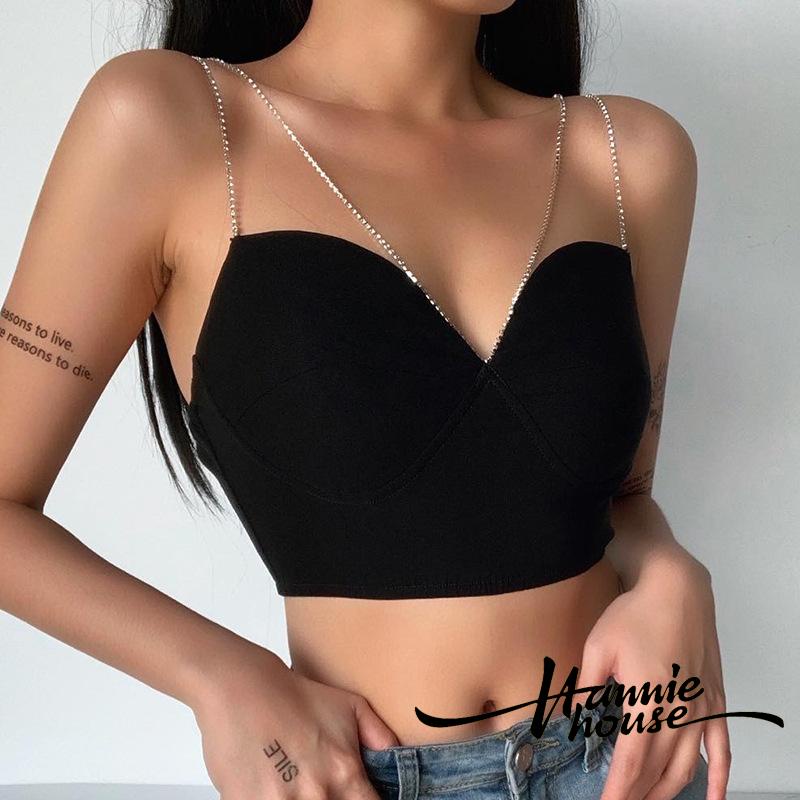 Áo hai dây Cổ Chữ V Khoét Sâu Hở Lưng Gợi Cảm Cho Nữ