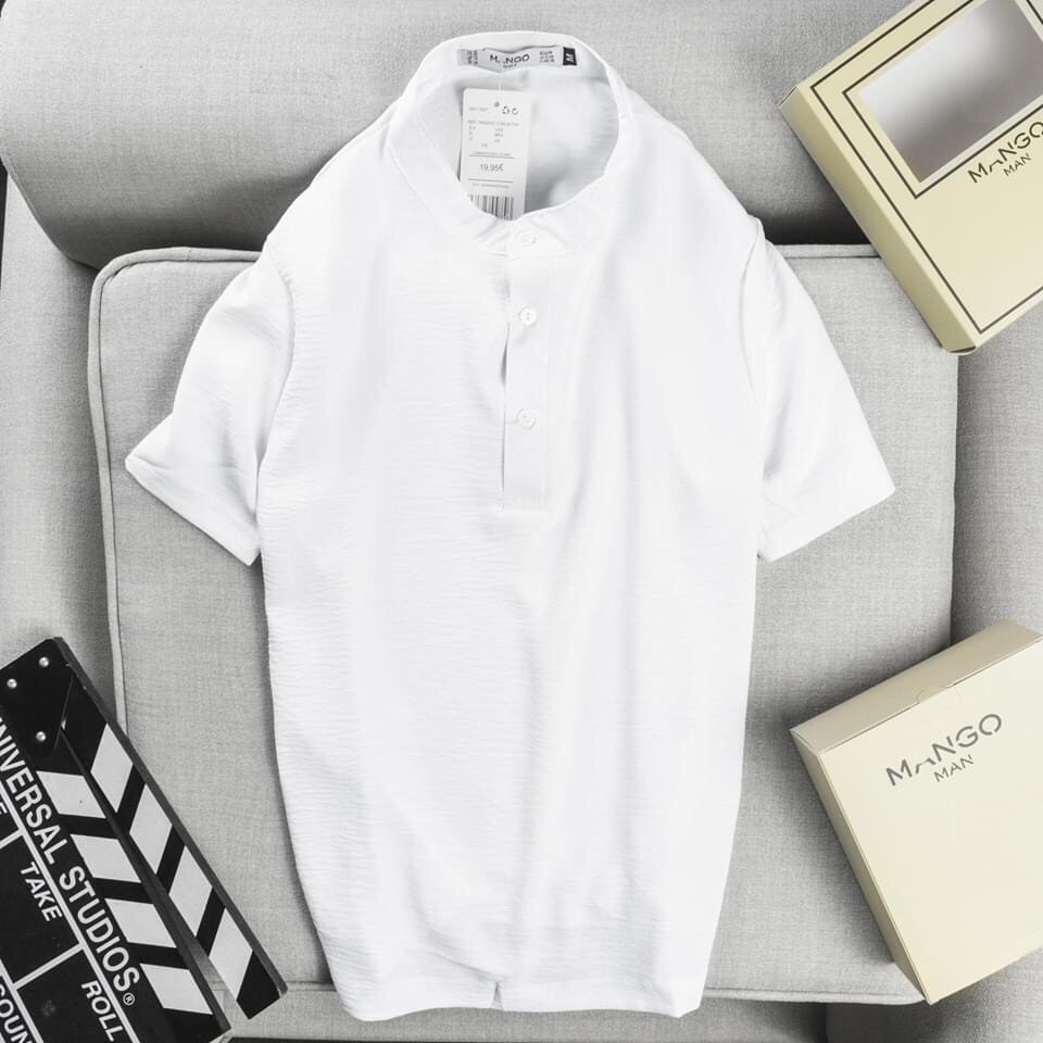 Áo đũi Mango xuất khâu , áo sơ mi tay lỡ áo cỗ tàu vải đũi chất lượng cao | BigBuy360 - bigbuy360.vn