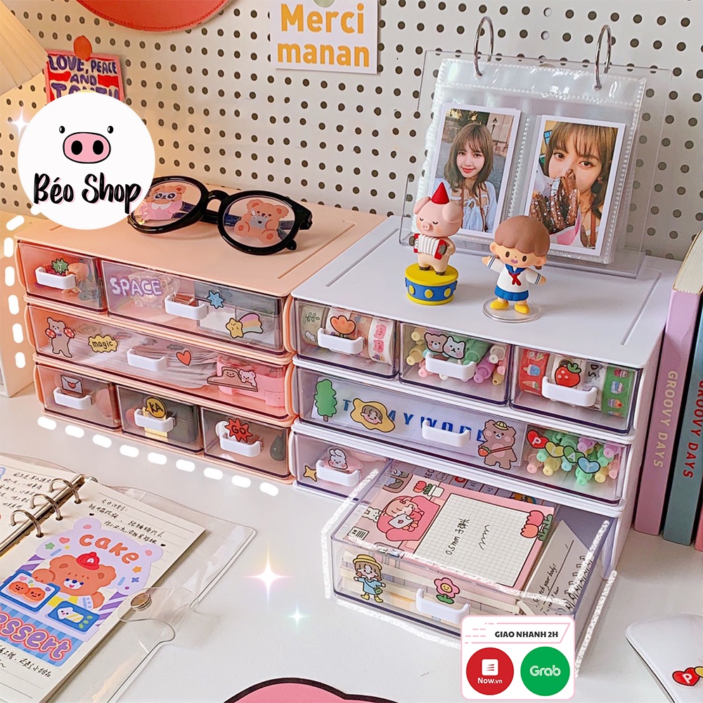 Tủ để bàn đựng đồ đa năng , hộp đựng bút washi nhiều ngăn kéo xếp chồng , kệ mỹ phẩm đồ dùng học tập decor bàn học