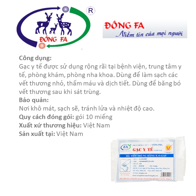 GẠC Y TẾ ĐÔNG PHA (gói nhỏ tiện lợi)