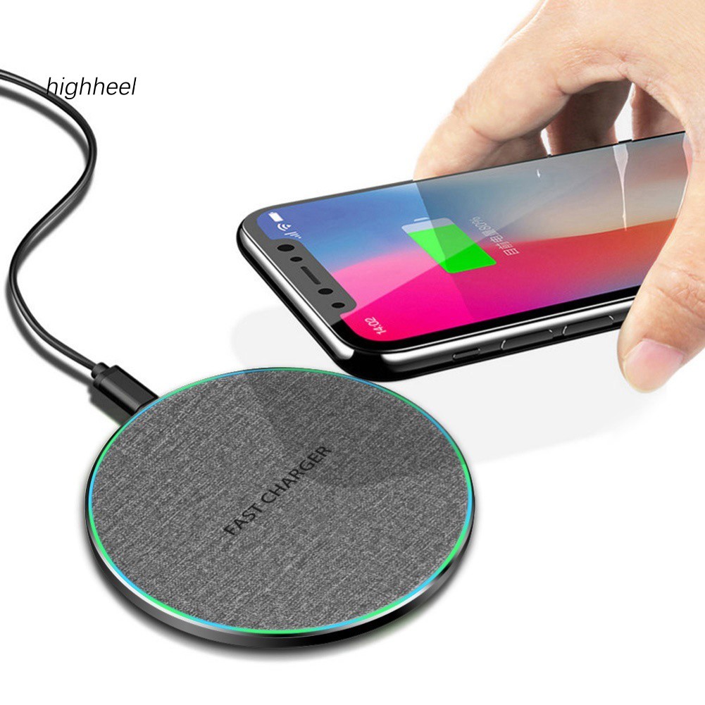 【OPHE】Ultra Thin 10W Fast Charging Qi Wireless Charger Charge Pad for S-amsung iPhone