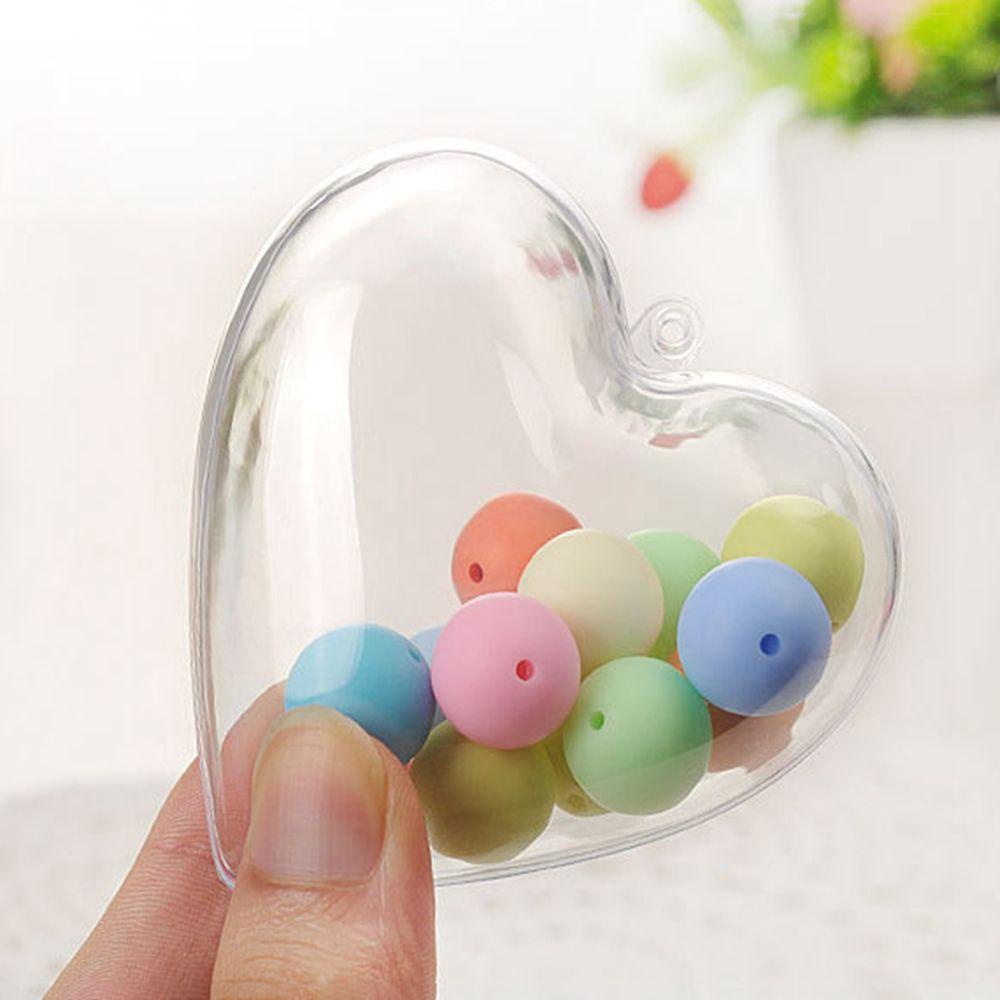 YIYU 1 Trái Tim Bằng Nhựa Trong Suốt Gọn Nhẹ Trang Trí Giáng Sinh DIY