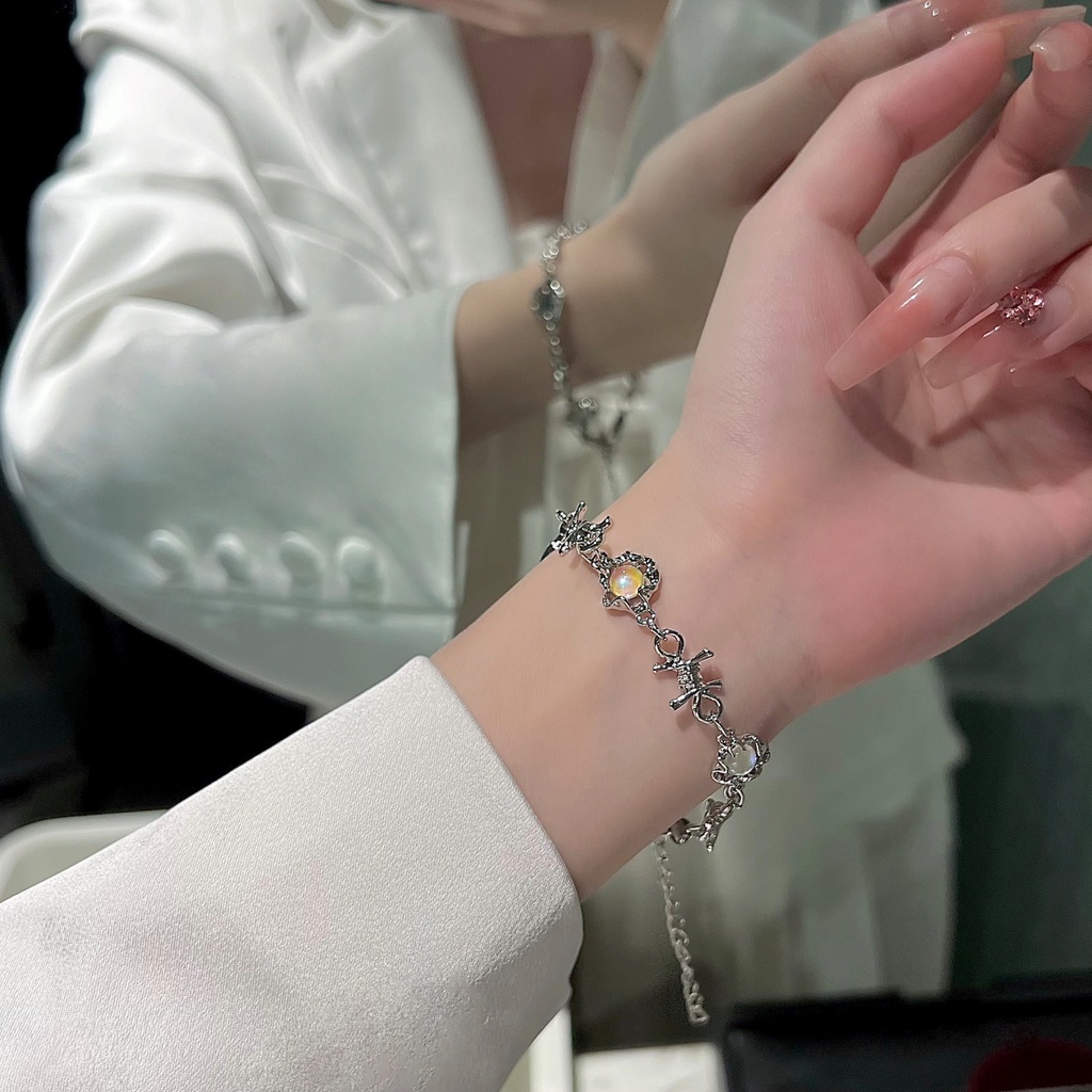 Vòng Tay Đá Mắt Mèo Bằng Đá Mắt Mèo Mực Cao Sang Trọng Thời Trang Mùa Hè Cho Nữ