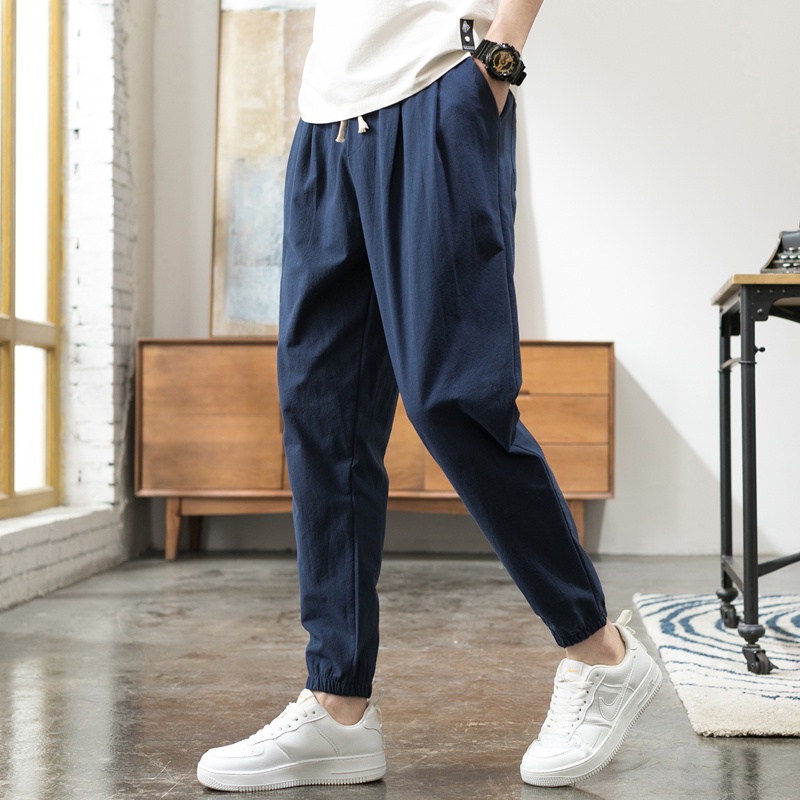Quần Lanh cotton Ống Rộng Vừa Vặn Kiểu Trung Hoa Cho Nam FARUILINE MEN022
