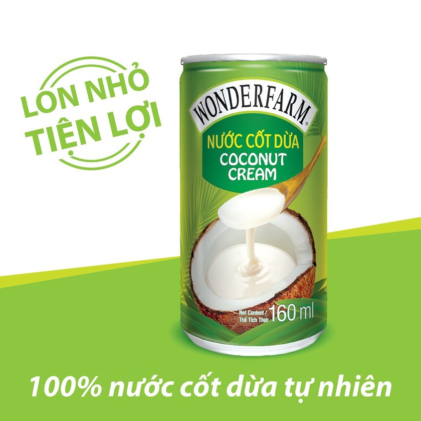 Nước Cốt Dừa Wonderfarm Coconut Cream Lon 160ml