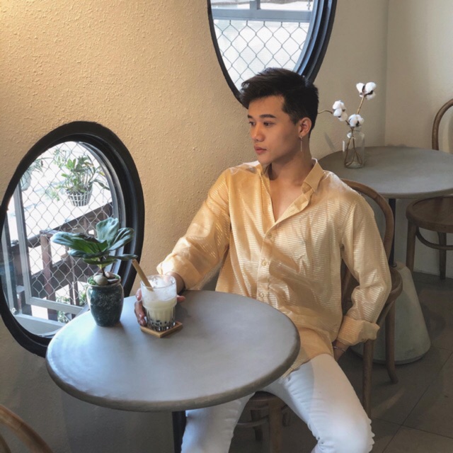 Sơ mi chifon kính màu mỡ gà