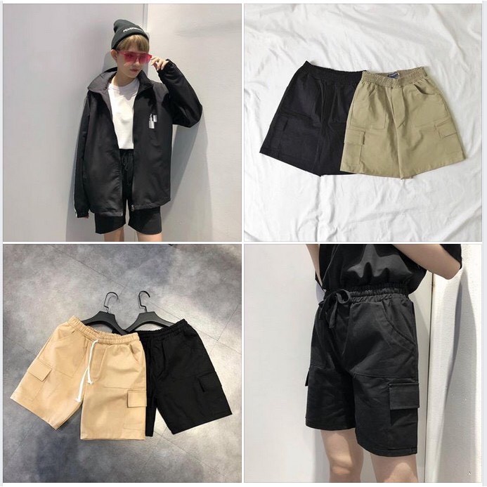Quần Short Túi Hộp Trơn Thời Trang Unisex