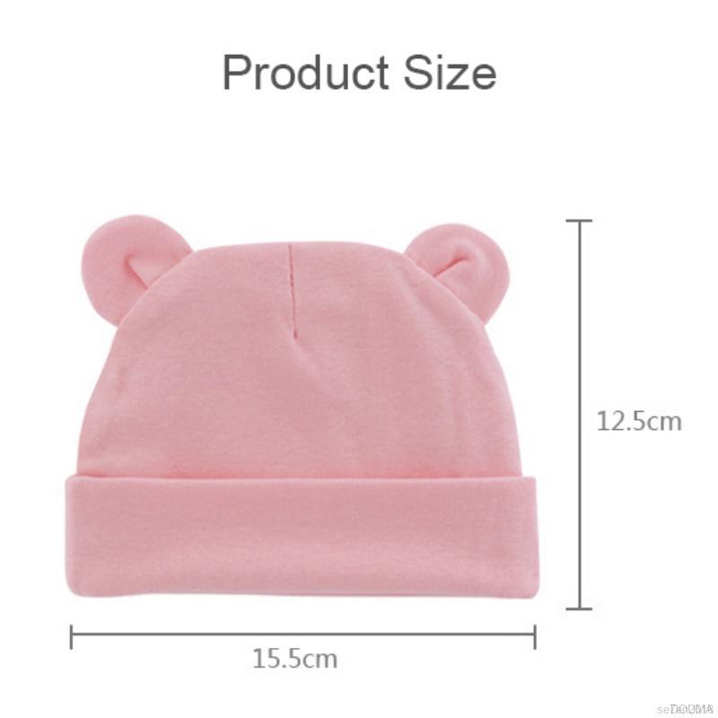Mũ phối phụ kiện tai bằng chất liệu cotton cho bé từ 0-12 tháng tuổi