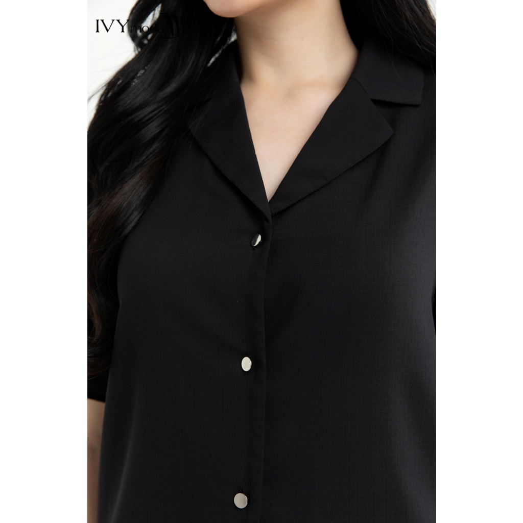 Áo sơ mi lụa nữ cổ bẻ 2 ve IVY moda MS 16M7400