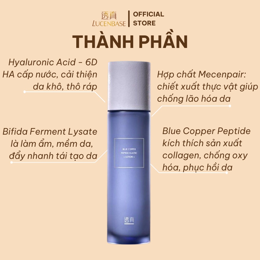 Nước hoa hồng LUCENBASE BLUE COPPER Toner cấp nước dưỡng ẩm dịu da se khít lỗ chân lông
