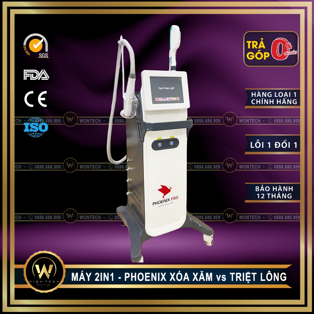 [WONTECH - NOW SHIP] Máy 2in1 PHOENIX FSG - Laser + Triệt Lông.