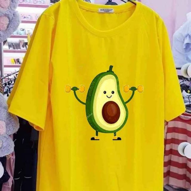 Áo Phông Nữ  FREESHIP  Giảm Ngay 5K Khi Nhập [ AO PHONG ] - Áo Phông Tay Lỡ Hình Quả Bơ Dễ Thương