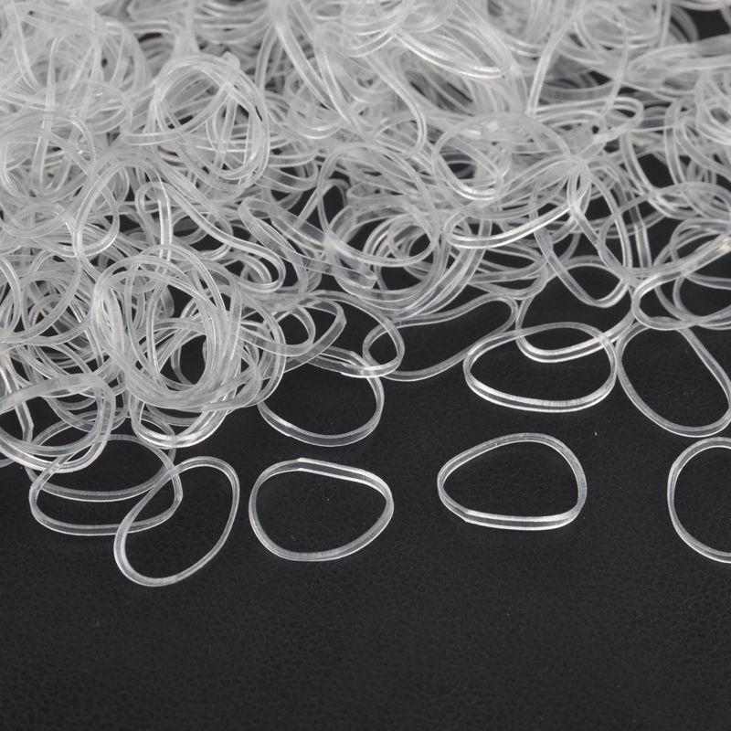 Bộ 500 dây buộc tóc trong suốt co giãn